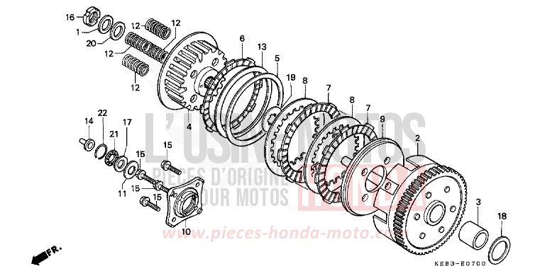CLUTCH for CA125 REBEL MAGNA RED (R201) from 1995